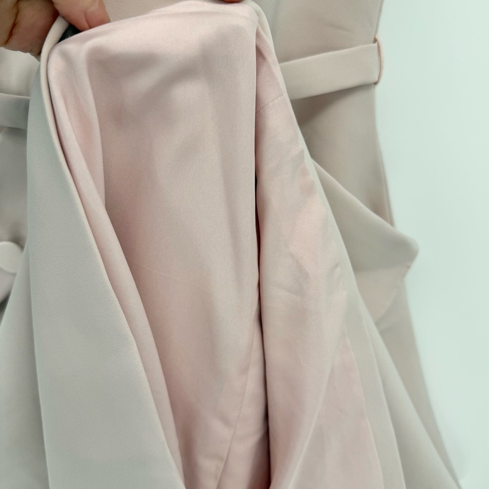 White Plan Helly Drap Pink A-Line Dress Belted Pocket Twist Front Size S - Picture 8 of 13